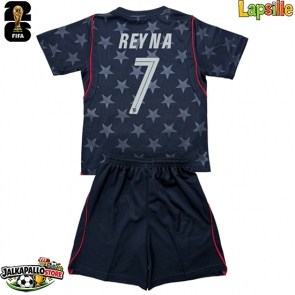 Yhdysvallat Giovanni Reyna #7 Vieraspaita Lapsille MM-kisat 2026 Lyhythihainen (+ shortsit)